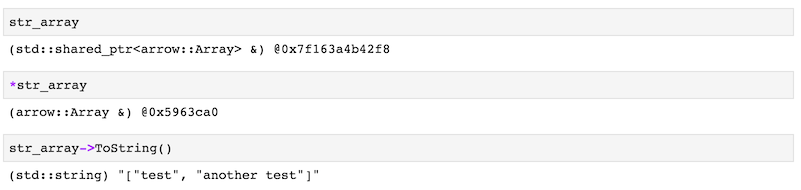 Inspect C++ objects in the notebook